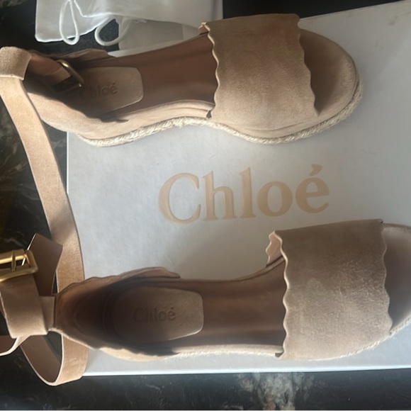 Chloe Shoes - Never been used Chloe Lauren reef shell wedges. Made in Spain size 37